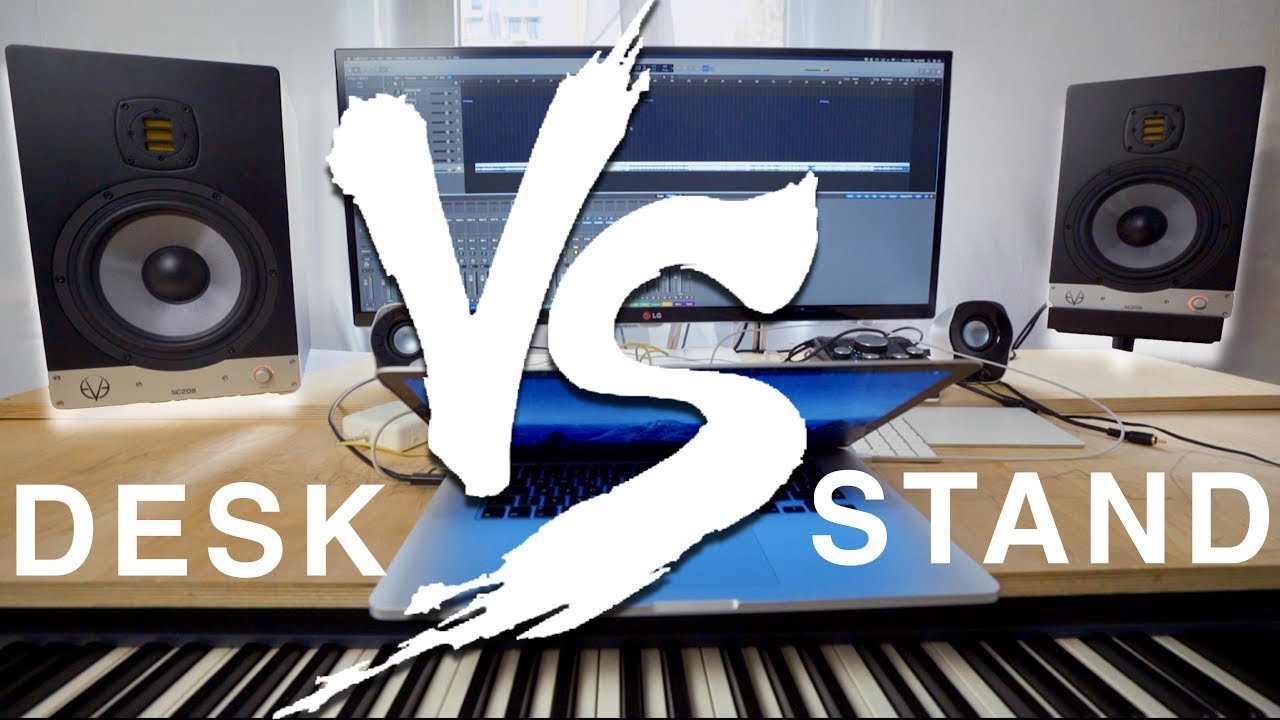 Monitor Speakers Desk Vs Stand How Big Is The Difference Youtube