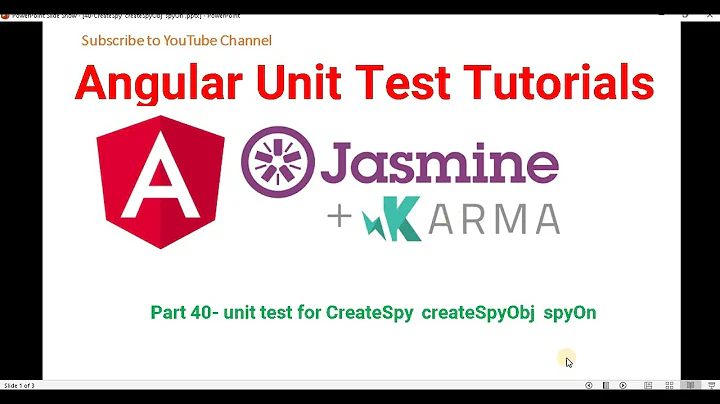 Part 40 - CreateSpy , createSpyObj  and spyOn in angular unit test |Angular unit test case Tutorials