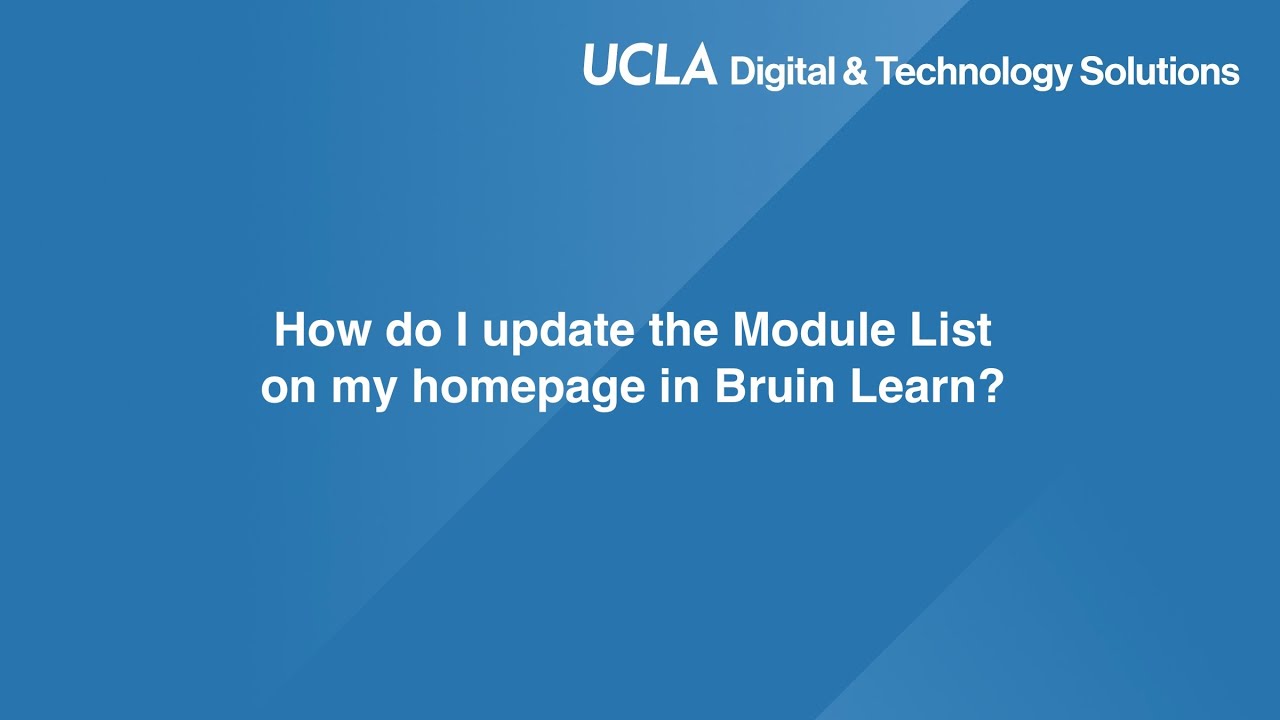How do I update the Module List on my homepage?
