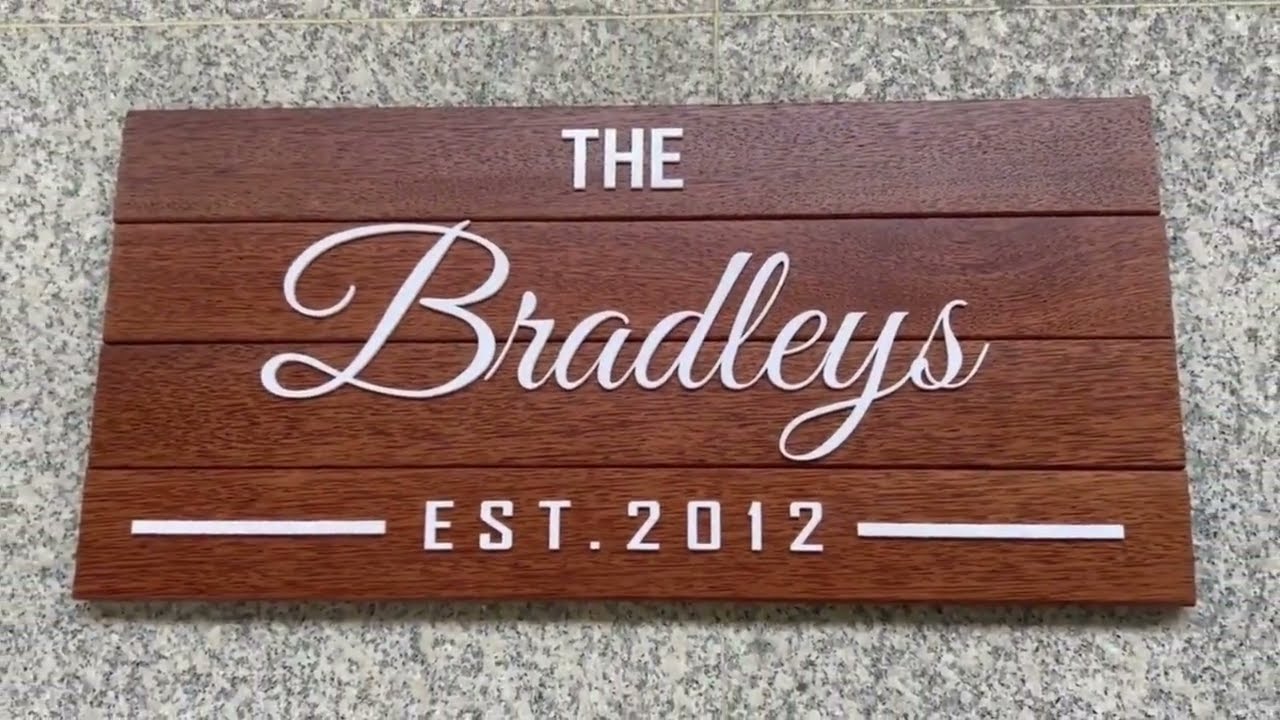 Crftmkr Works - 3D Looking Merbau Wooden Sign 