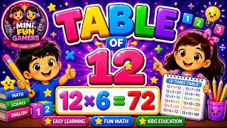 Multiplication Table of 12 for Kids | Learn Times Tables Easy