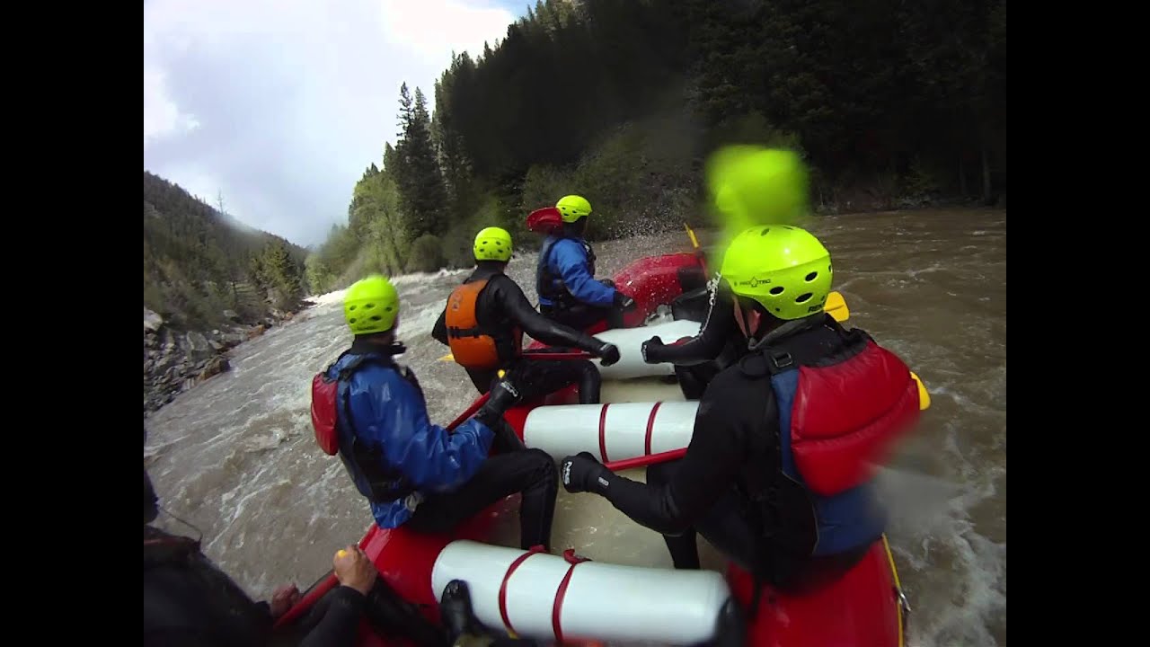 whitewater falls Wild West Rafting guides training on the Mad Mile stretch of the Gallatin