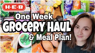 One Week GROCERY HAUL and MEAL PLAN | HEB Grocery Haul | One Week of Groceries for a Family of 4