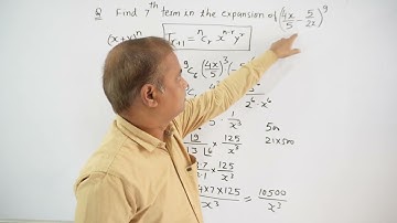 Find the 7th term in the  expansion of (4X/5 - 5/2X)^9