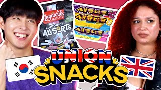 Woosung, Jaehyeong & Hajoon from The Rose (더로즈) Swaps Snacks with British Fans! | Union Snacks