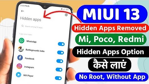 How To Hide Apps MIUI 13 | Hidden Apps Not Showing In MIUI 13 (Redmi & Mi)