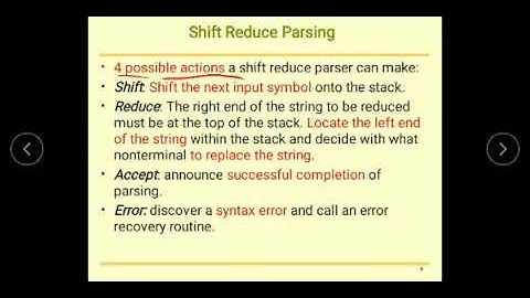 Shift Reduce Parsing