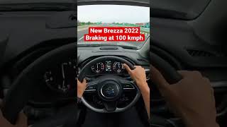 New Brezza 2022 Braking at 100 kmph #shorts
