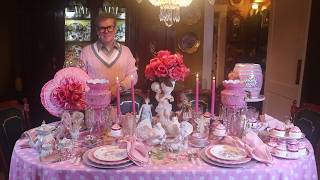 Pretty Pink Valentines Tablescape - Valentines Day Table Setting