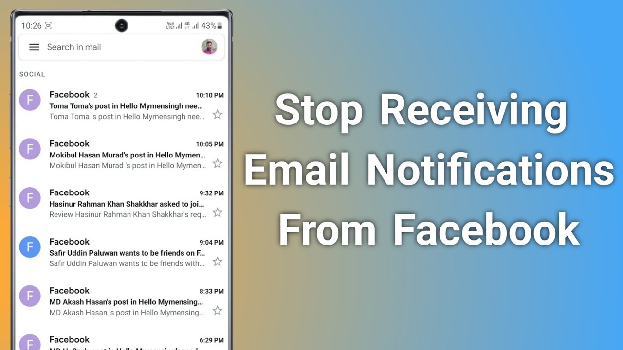 How To Stop Receiving Email Notifications From Facebook YouTube