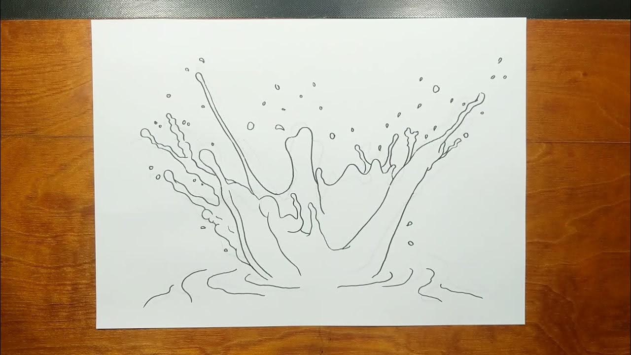 How to draw SPLASH OF WATER step by step YouTube