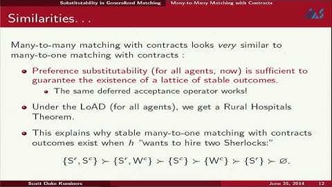 Scott Duke Kominers (Harvard University) Substitutability in Generalized Matchin