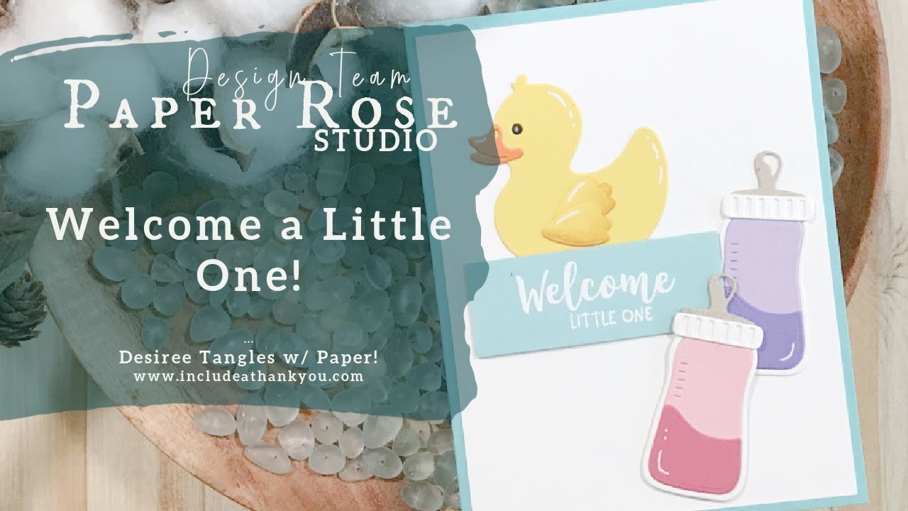 Clean and Simple Baby Card using Basic Layered Die Cuts | Paper Rose Studio (Cardmaking Tutorial)