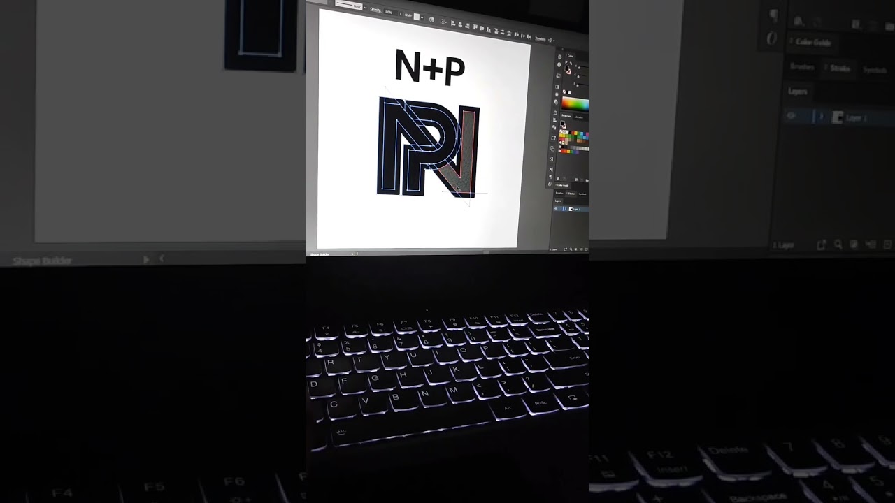 Design with us || The letter N+P as a logo | work in illustrator 
