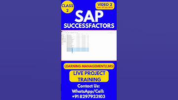 SAP SuccessFactors LMS Training Online Tutorial Class 2 11th  July 2025 #sapsuccessfactorstraining