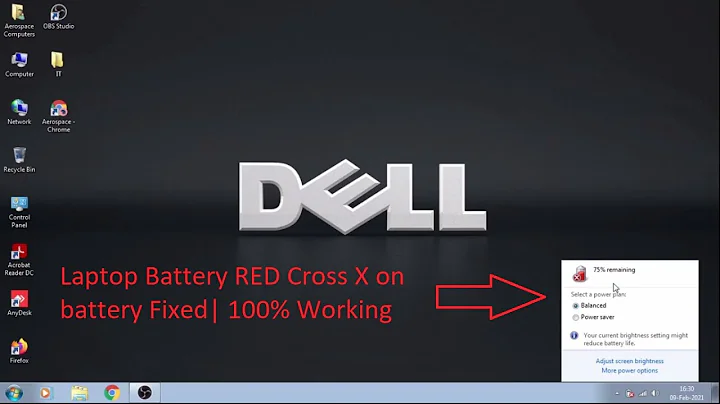 Red Cross X on Laptop Battery icon | windows 7 | windows 10 | Dell laptop in Hindi | 2021 Fixed