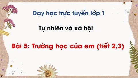 Tự nhiên xã hội lớp 1 - Bài 5: Trường học của em (tiết 2,3) / SÁCH CÁNH DIỀU