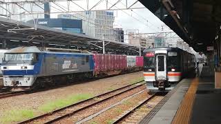 EF210 173号機牽引稲沢発名古屋タ行3091レ+キハ11 303回1910D名古屋通過