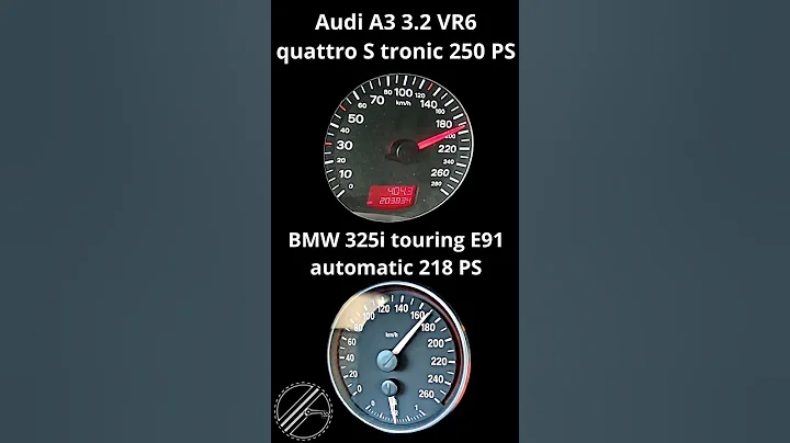 Audi A3 3.2 VR6 quattro S tronic 250 PS vs. BMW 325i E91 218 PS 100-200 kmh Acceleration Comparison