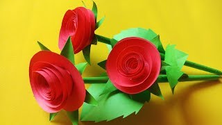 DIY | Paper Rose flower - easy cut and paste | flower cutting | DIY papercraft