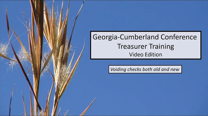 Treasurer Training - 6.12 - Bank Reconciliations - Voiding Checks Both Old & New