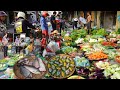 Cambodian Evening Street Market - Activities &amp; Lifestyle of Vendors Selling Vegetable &amp; More