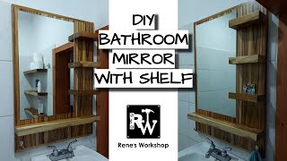 DIY Bathroom Mirror with Shelf | Rene's Workshop