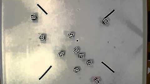 Test with 12 e-pucks using PCC-EE coordination algorithm and repulsion forces.