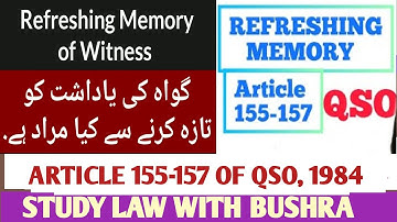 REFRESHING MEMORY I ARTICLE 155-157 OF QSO I LAW GAT 2023