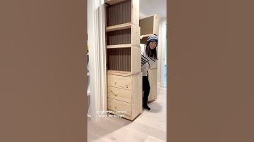 DIY Murphy Door with IKEA Rast dressers and custom shelves! #hiddendoor #closetgoals #diyprojects