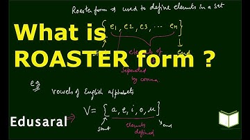 Roaster form | Relations and Functions | Ch-2.3b- 11th Std NCERT | Edusaral