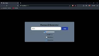 Password Generator || Reactjs Hooks