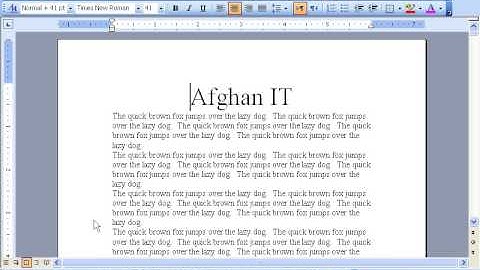MS Word 2003 Part 1) File Menu in Dari / Farsi Omar Akbari