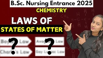 law of state of matter | laws of gases | bsc nursing chemistry 2025 | laws of gases chemistry | bsc