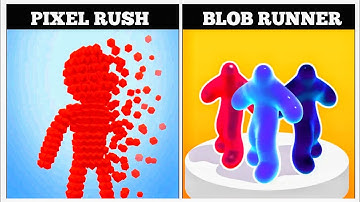 Pixel Rush vs Blob Runner - Android iOS Mobile Gameplay Walkthrough @KLSKINBOX