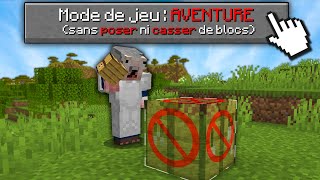 Finir Minecraft en mode AVENTURE (sans poser ni casser de blocs)