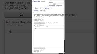 Famous 🧮 CodingBat – Python - String 1 - 06 first_two  #codingbat #programminglanguage #python #basics Profile