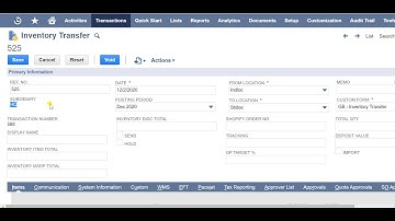 Transfer Inventory In NetSuite 1 min tutorial series. | NetSuite Solution Provider.