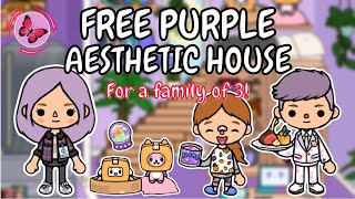 FREE ? PURPLE ? AESTHETIC HOUSE in Toca Life World I Toca Boca House Ideas Free | TOCA GIRLZ