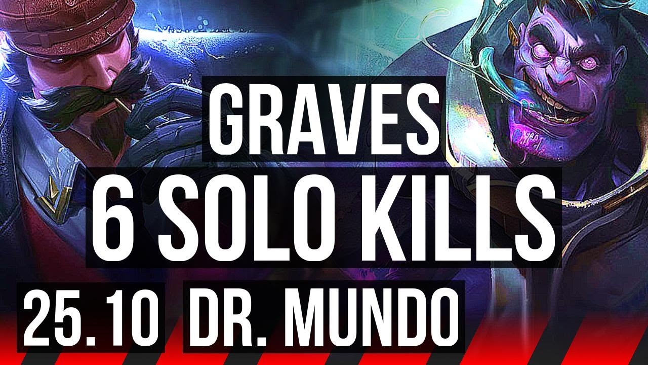 GRAVES vs DR. MUNDO (TOP) | 6 solo kills, 11/3/5, Dominating | EUW Master | 25.10