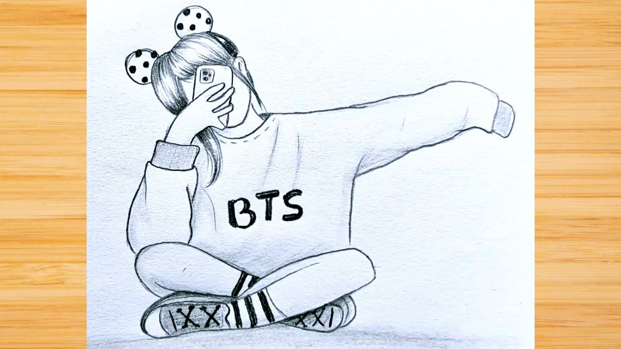 Dibujo simple / Cómo dibujar una hermosa chica BTS / Dibújate paso a paso -  thptnganamst.edu.vn