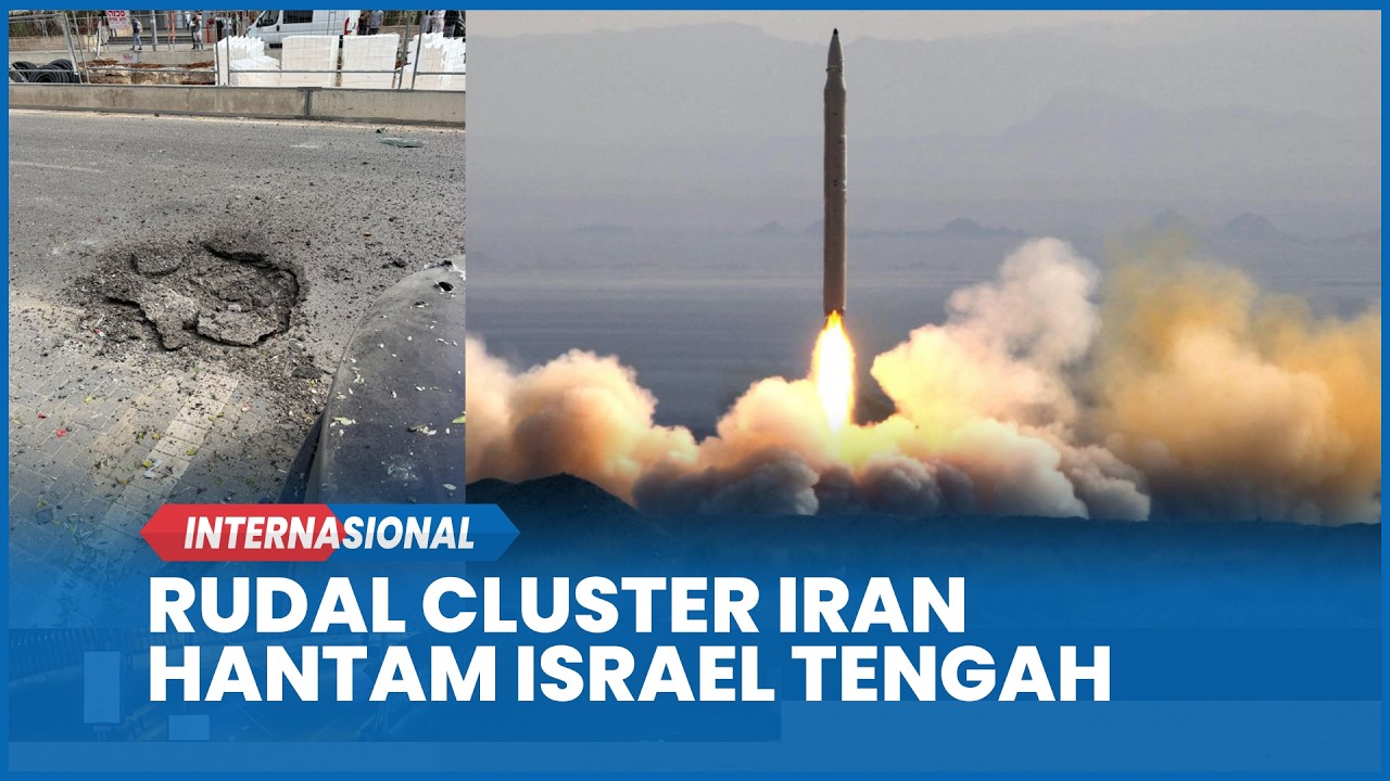 Rudal Cluster Iran Meledak di Belasan Titik Israel Tengah, 1 Tewas