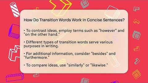 How Do Transition Words Work In Concise Sentences? - The Prose Path