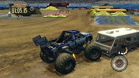MONSTER JAM PATH OF DESTRUCTION: PART 2 TRYING TO DO A SLAP WHEELIE CHALLENGE