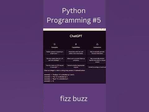 Python Programming #5 | Famous fizz buzz question | #python #code # ...