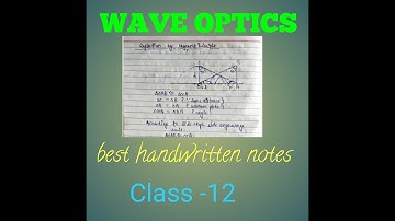 Wave optics class 12 handwritten notes