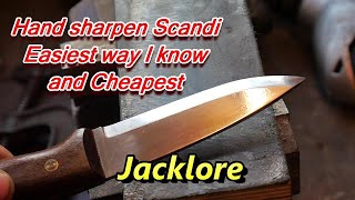 How to Hand Sharpen a Scandi grind knife EASIEST WAY I KNOW