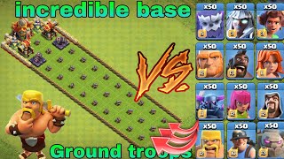 Incredible base vs Ground troops ||Cannon base vs Ground troops ( coc )