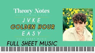 FULL SHEET MUSIC JVKE Golden Hour Easy Piano #piano