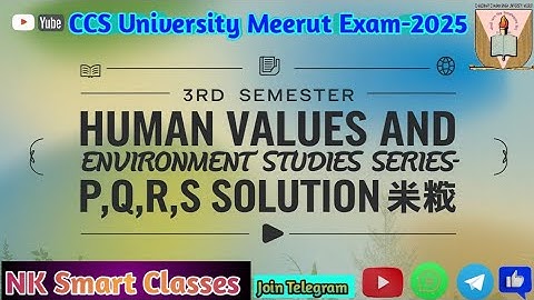 B.Sc./B.A./B.Com 3rd Sem Human Values and Environment Studies Series-P,Q,R,S Solution #CCSU #bsc